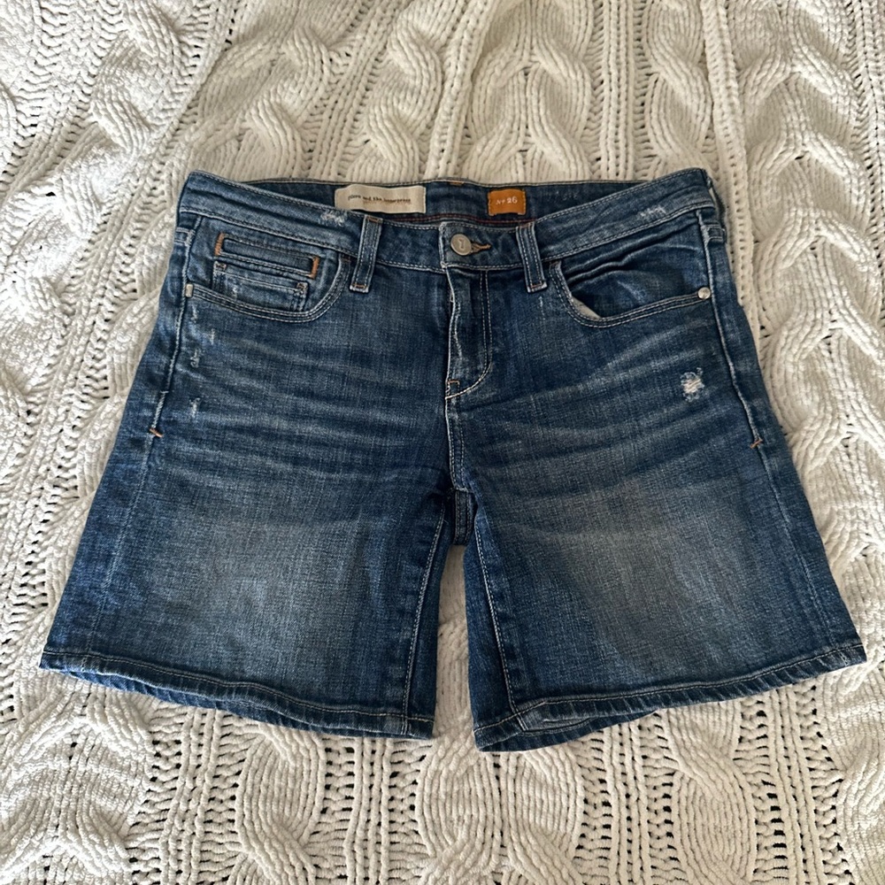 Anthropologie Pilcro Dark Blue Denim Shorts